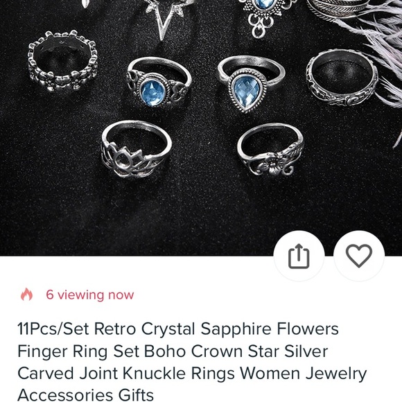 Women's Boho 11Pcs/Set Joint Knuckle Rings - Picture 2 of 7